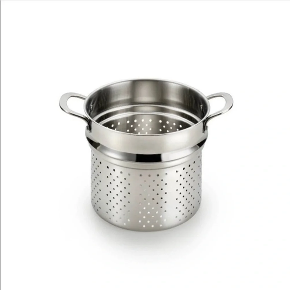 - T-FAL SIMPLY COOK STAINLESS STEEL 7 QT COVERED STOCK POT WITH PASTA INSERT